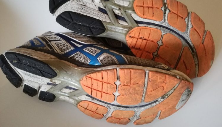 Versleten hardloopschoenen